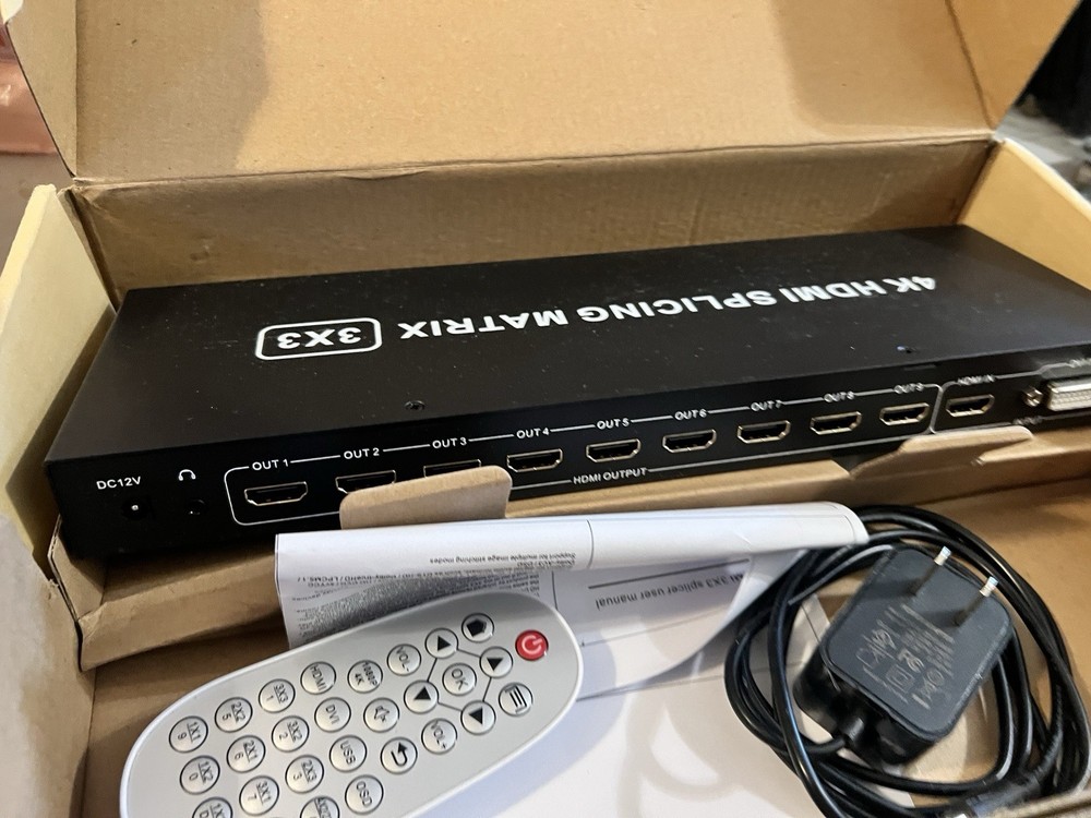 4 Output HDMI Audio Video Processor TV Matrix Controller Splitter 3x3 W Remote