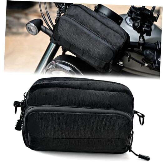 Motorcycle Handlebar Bag,Easy Installation Motorcycle Bag,Universal Black
