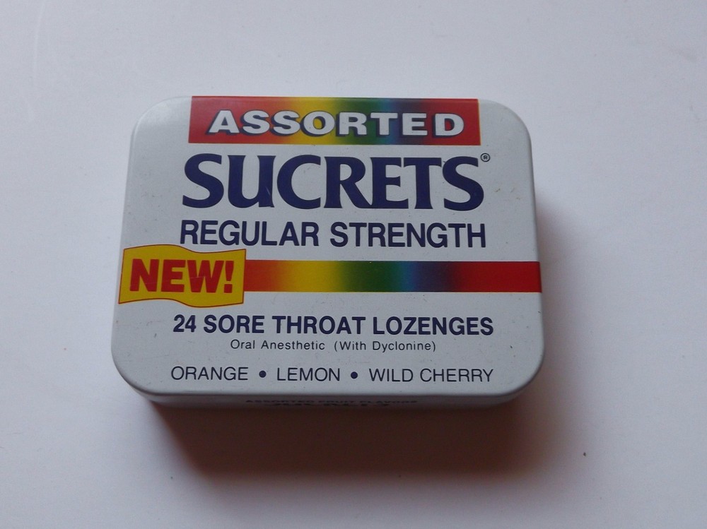 Vintage Sucrets Assorted Flavors Flavor Tin U.S.A. Empty