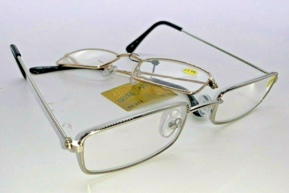 2-Pack Classic Silver Frame Clear Reading Glasses – Lightweight & Stylish Reader