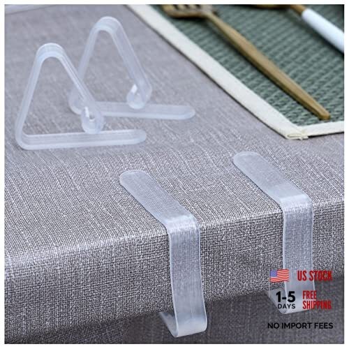 16PCS Clear Plastic Tablecloth Clips,Transparent Clear Tablecloth Clear-16