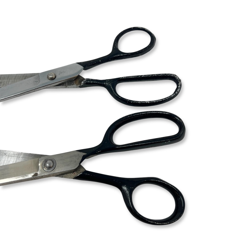 Vintage Style Tailor Shears Lot, Black Handle Sewing Scissors, 2 Pcs