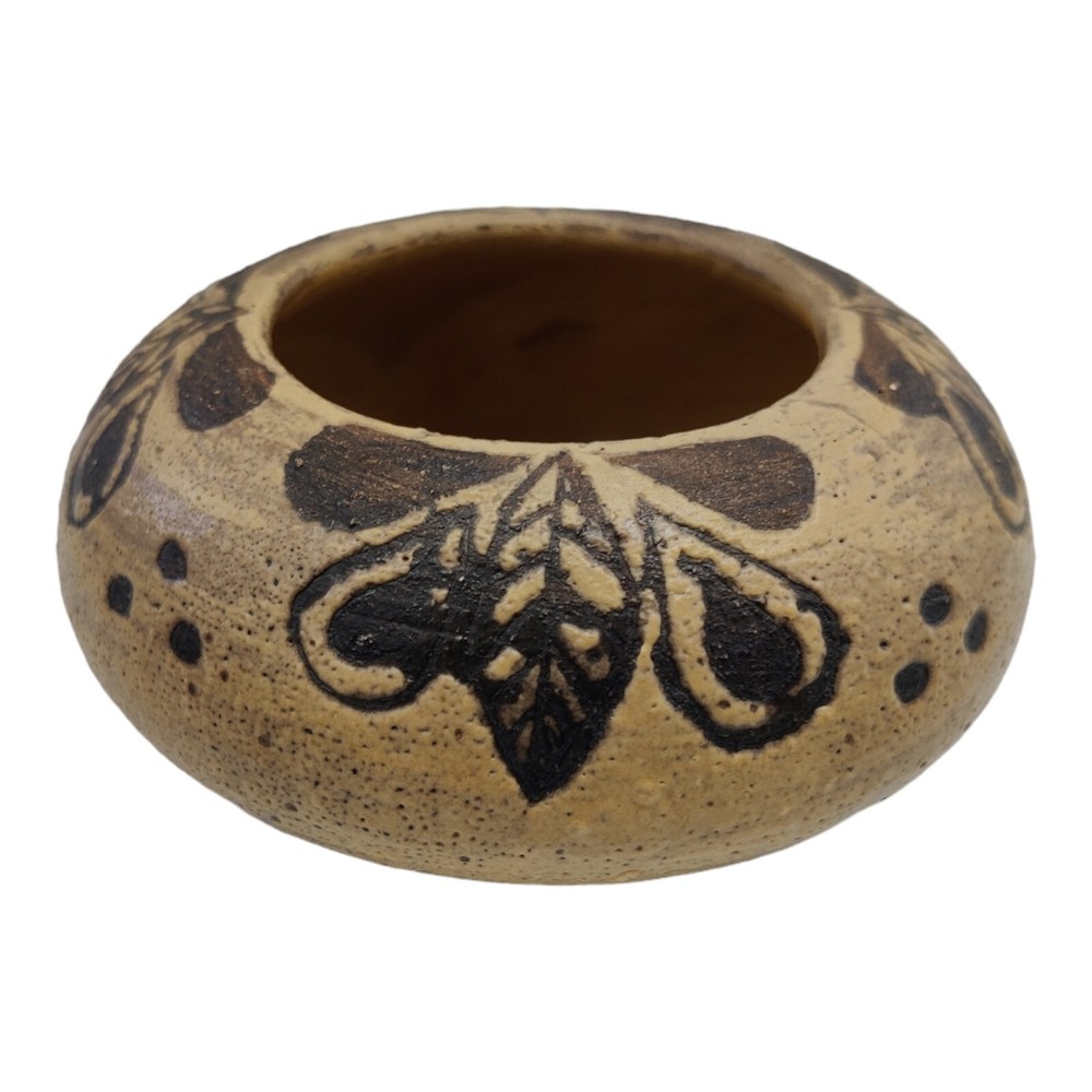 Small Studio Art Pottery Pot Bud Vase Signed Hand Painted