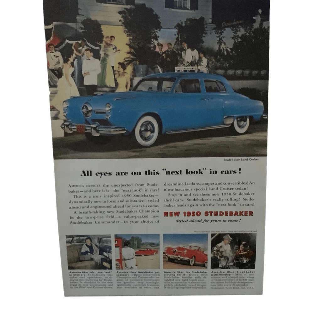 Vintage 1949 Studebaker Land Cruiser Blue Ad Advertisement