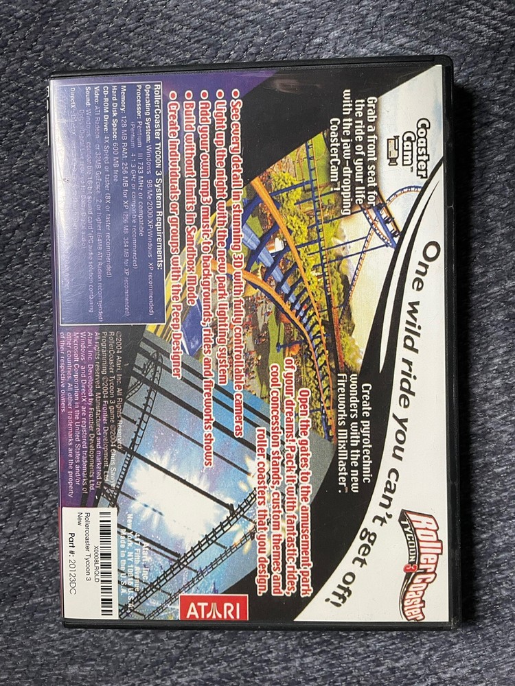 Rollercoaster Tycoon Case With Artwork Only