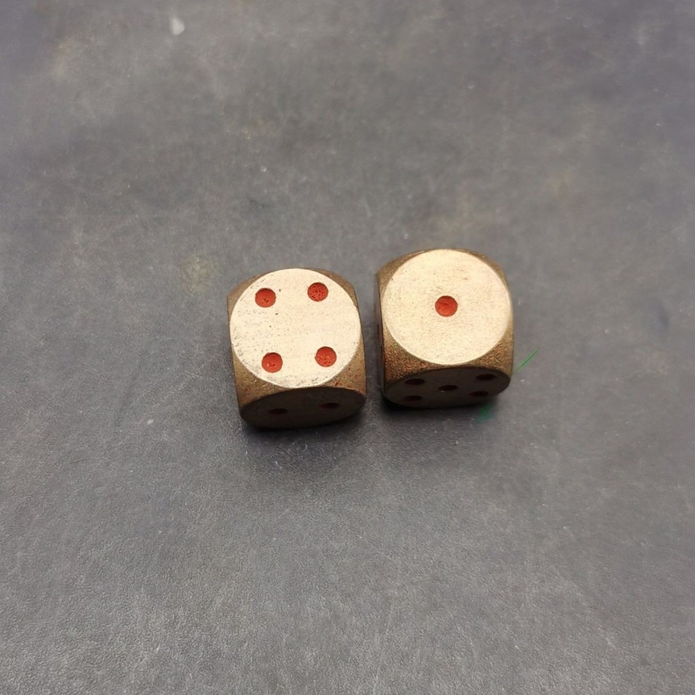 Solid Copper Dice Pair Handcrafted Metal Cubes