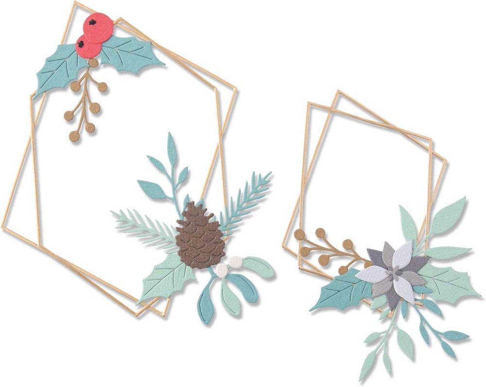 Sizzix Thinlits Geometric Winter Frame Cutting Dies by Olivia Rose 664583 NEW