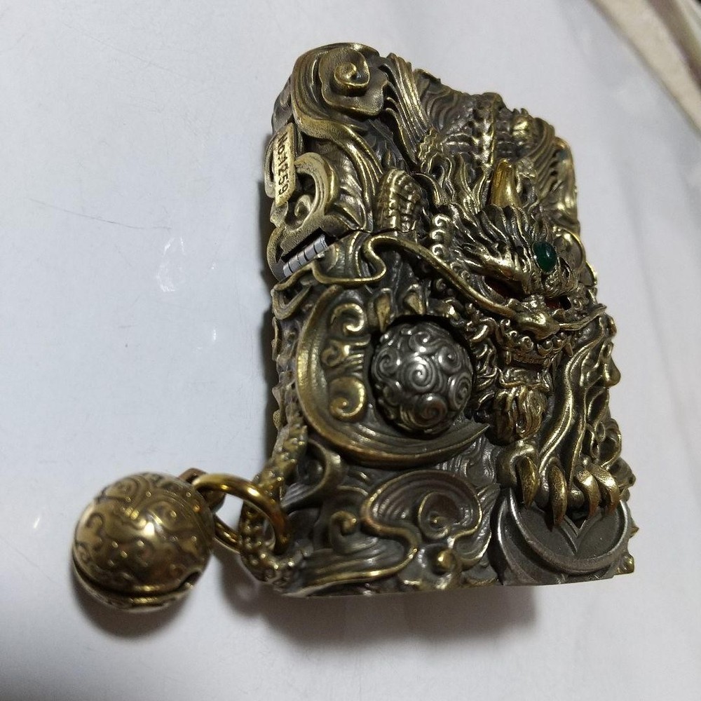 Zippo Full Metal Jacket Dragon God Gold 5 Sided Processing Lighter Japan