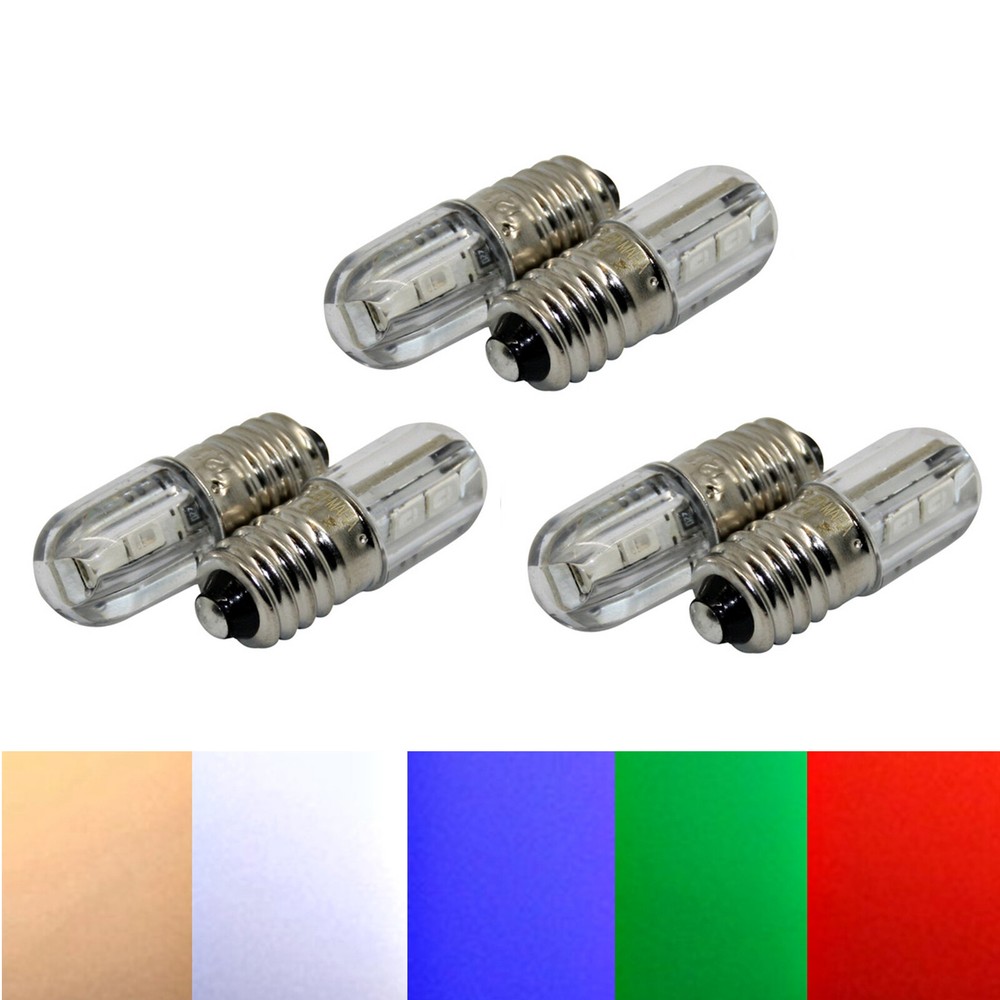 10x 6x E10 Bulb Replacement LED 6V Lighting Lamp Screw Base Warm White White