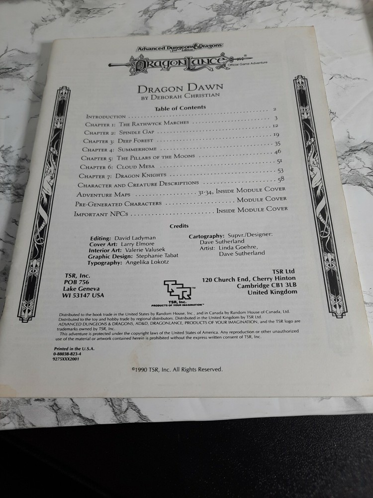 AD&D Dragon Dawn with Map Adventure Module - Dragonlance