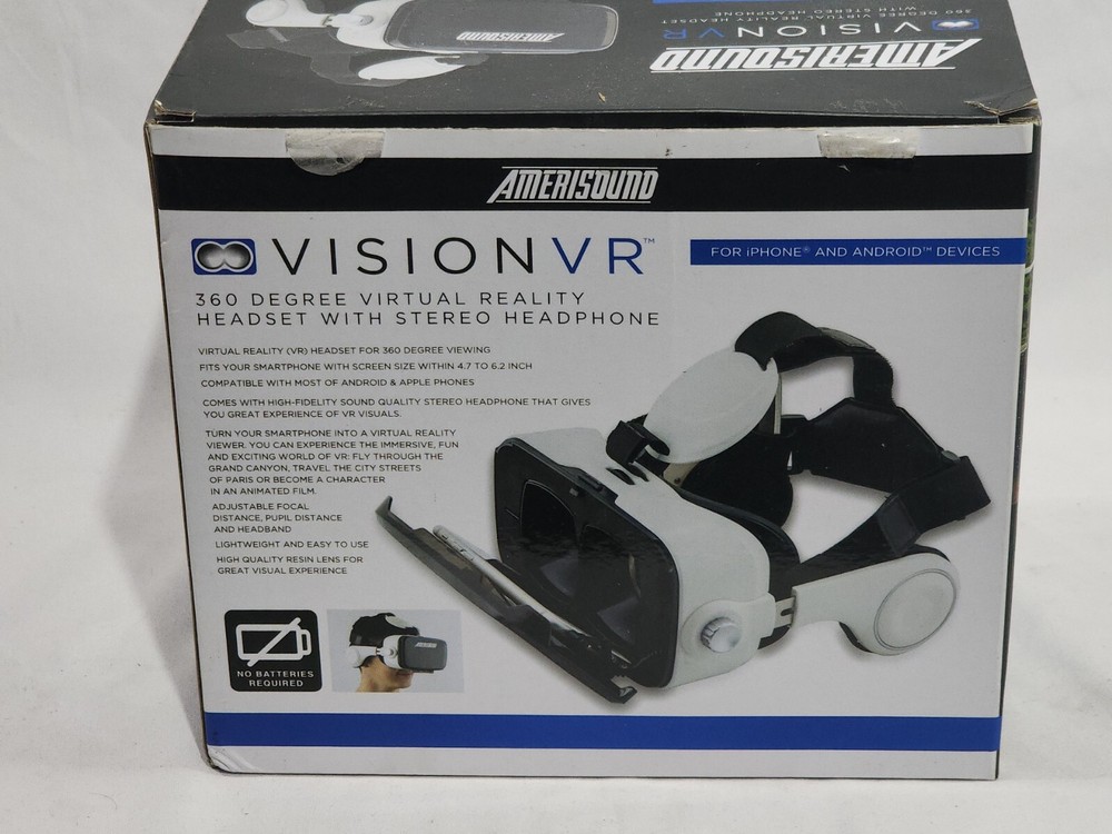AmeriSound Vision VR 360 Virtual Reality HeadSet,w/headphone