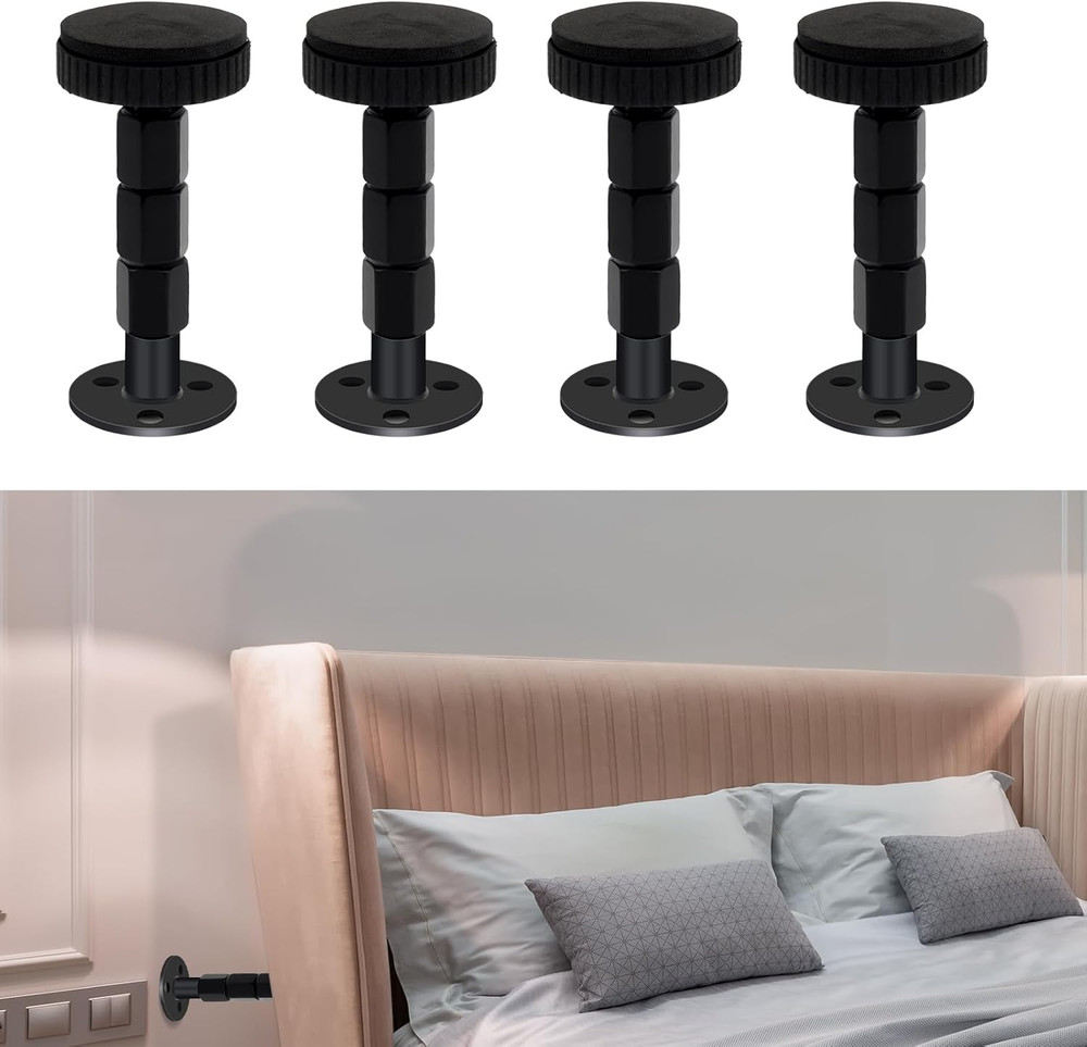 Adjustable Bed Frame Stoppers, 4 Pack Anti-Shake Tool for Headboards and Couches