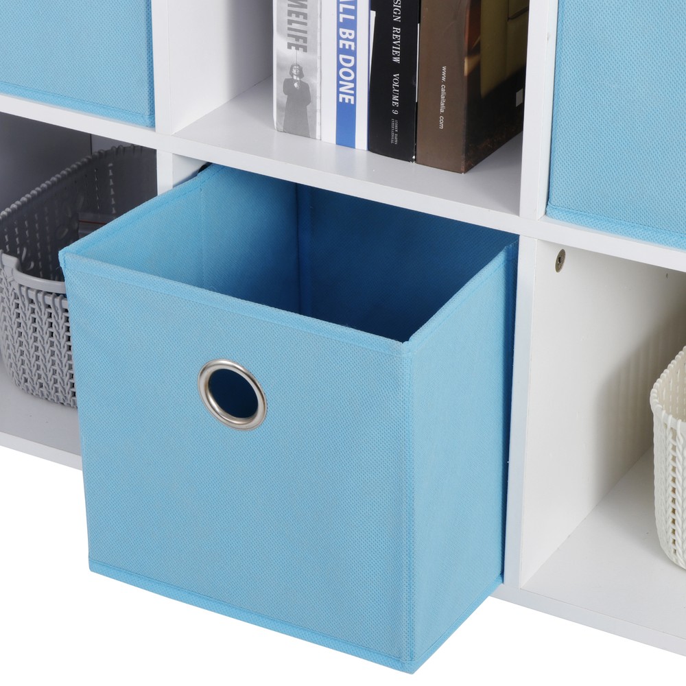 6 Cube Storage Cabinet Shelves Basic Bookcase Boxes Bookshelf Office Home