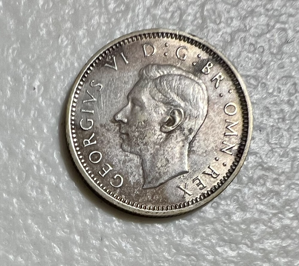 1941 Great Britain Silver 6 Pence AU-UNC