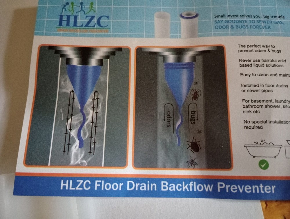 Drain Backflow Preventer One Way Valve for Pipes Tubes Bathroom Floor Drain