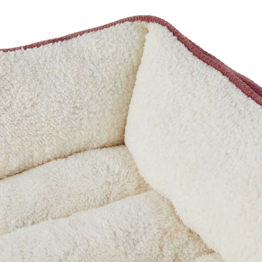 Premium Cuddler Pet Bed, Pink & White, 1 Count