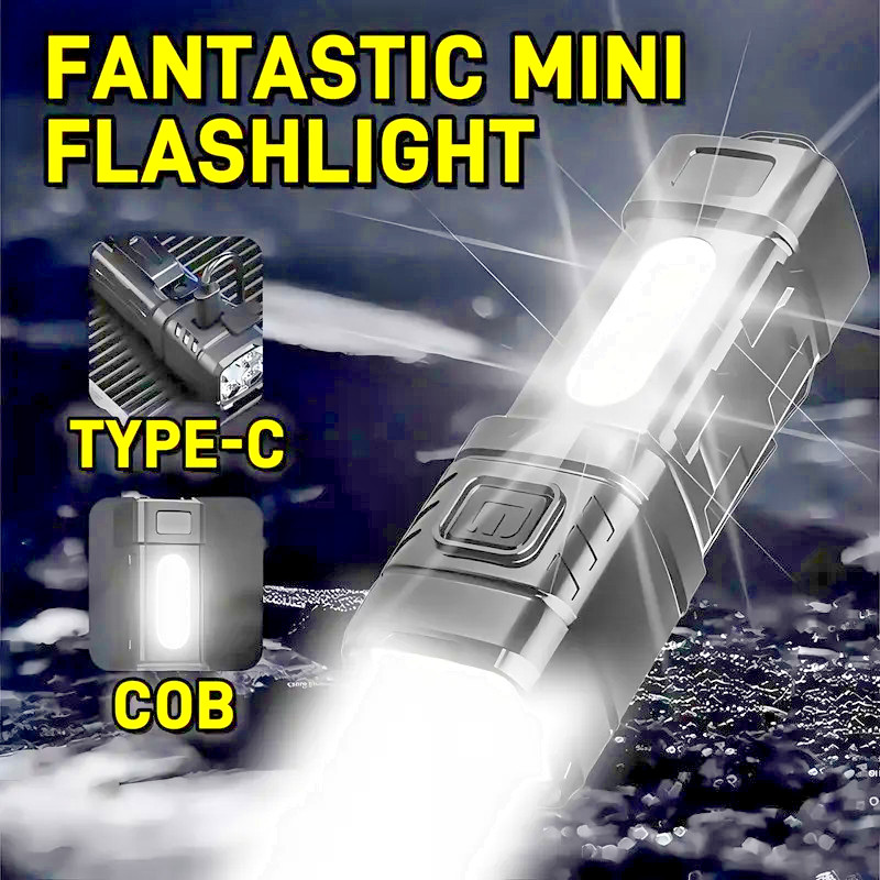 2 x (4) LED Flashlight 4 mode Rechargeable Super Bright Mini Handheld Flashlight