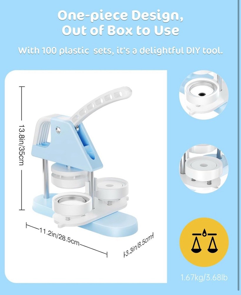 Button Maker Machine 58mm, Button-Maker-Kit 2.28in (About 2.25in)