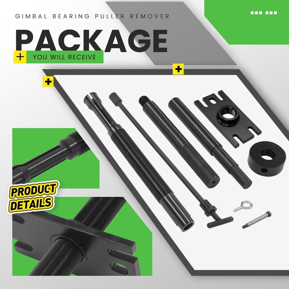 BLACK Gimbal Bearing Puller + Alignment Tool For Mercruiser Alpha Bravo MR OMC