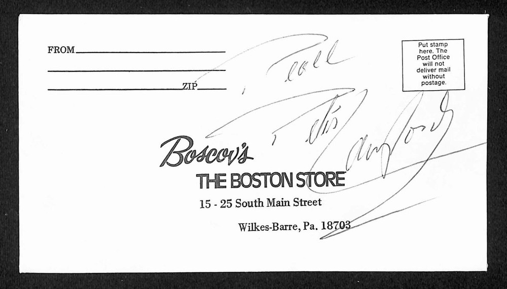 Peter Langford Actor Signed/Inscribed Boscov's Mailing Envelope 204231