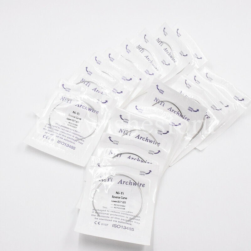 50 Packs Dental Orthodontic Elastic Niti Arch Wire Rectangular Ovoid Form 2Pc/pk