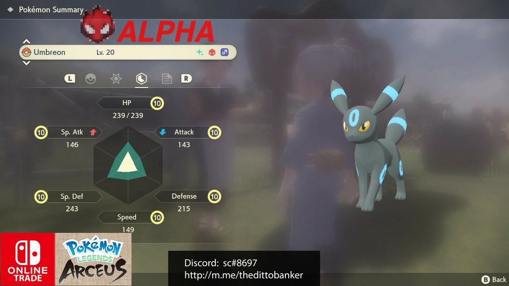 Pokemon Legends Arceus SHINY ALPHA EEVEE EVOLUTION LV.20 Bundle (x9) ✨ 6IV Maxed