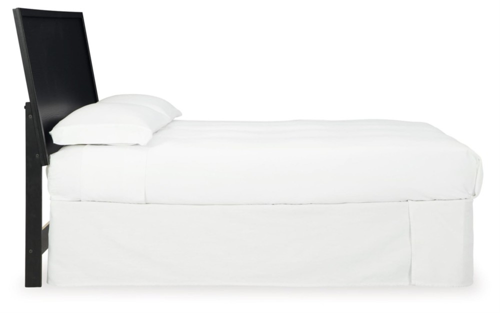 Bowery Hill Engineered Wood Contemporary Black King Panel Headboard