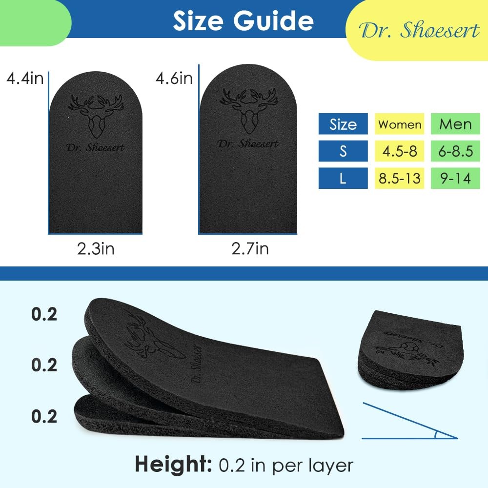 3 Layers Adjustable Orthopedic Heel Wedge Inserts, Supination & Pronation Cor...
