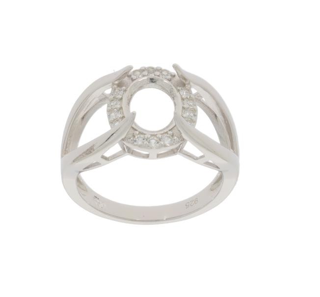 Sterling Silver Semi Mount Ring Setting Oval OV 9x7mm