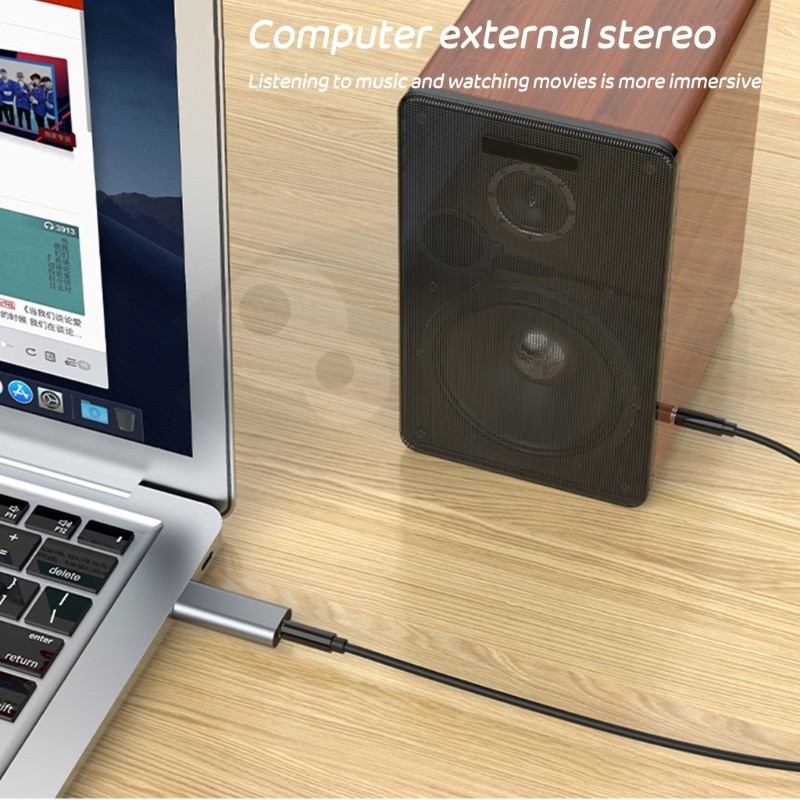 Small USB to 3.5mm Jack Adapter USB Adapter Support Computer Laptop