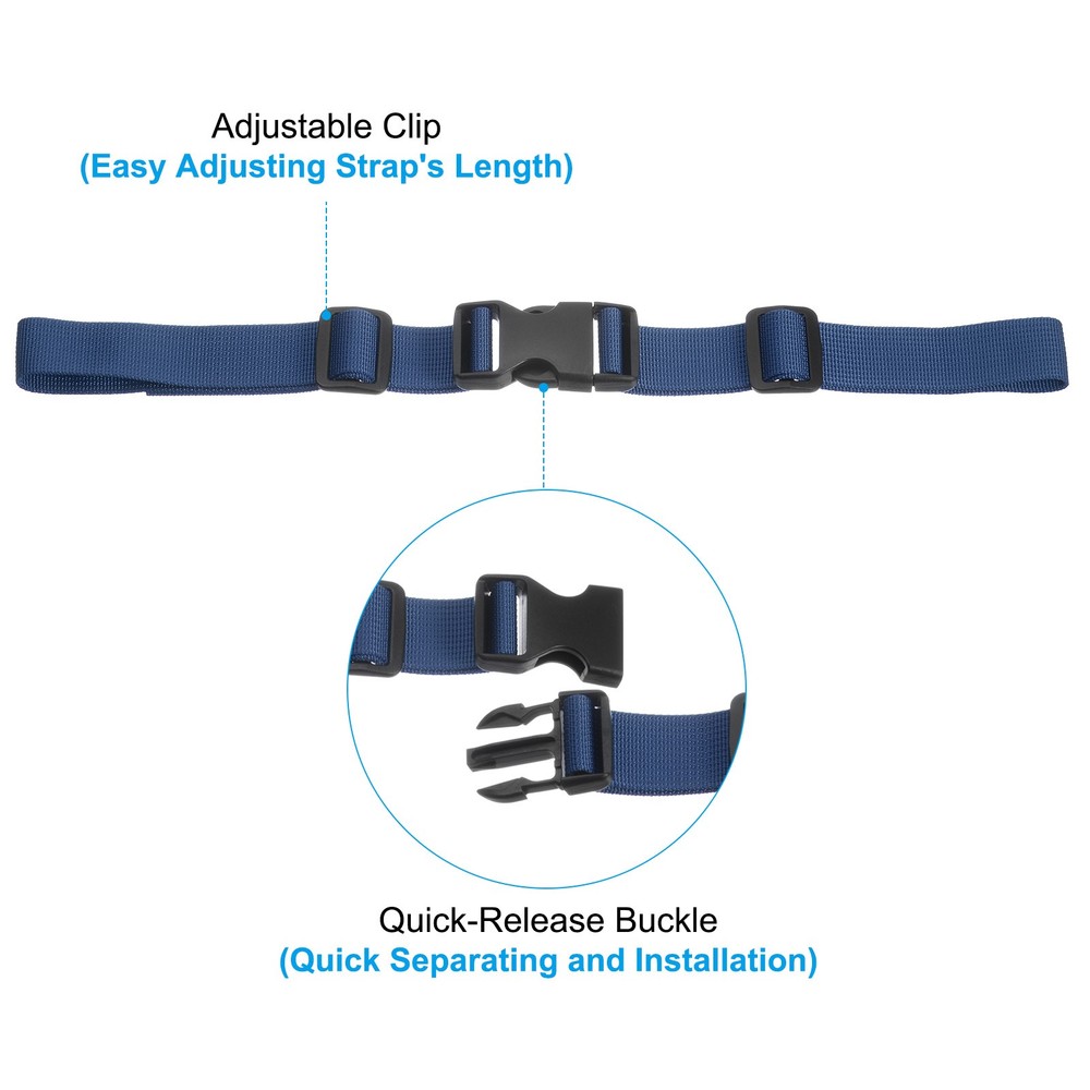 Backpack Chest Strap, 4 Pcs Strap with Quick-Release Buckle, Dark Blue