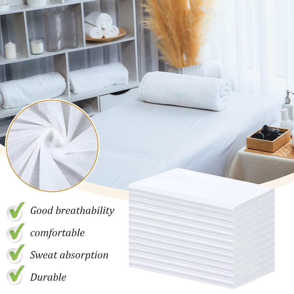100PCS Disposable Bed Sheets 31" X 71" Massage Table Sheets Waterproof Spa Sheet