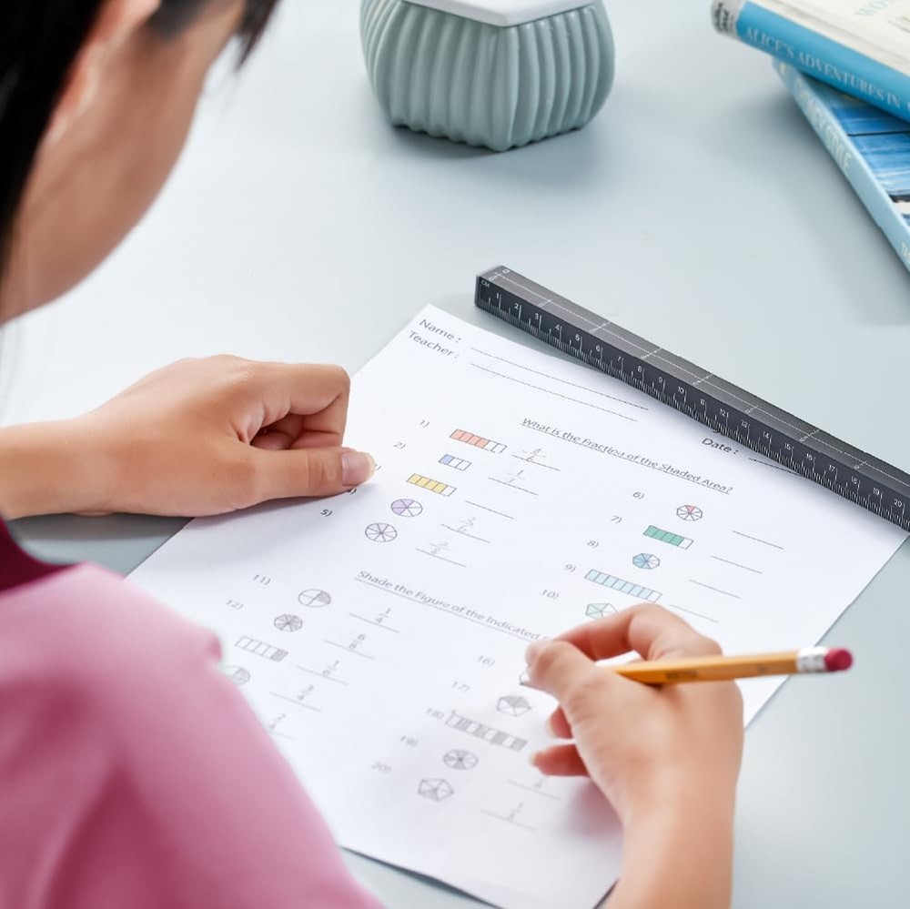 2-Pack MeasureMate Learning Ruler, 4-Sided Math Tool, Metric, Imperial, Black