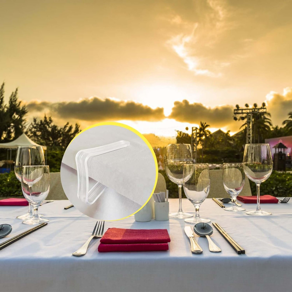 32 Upgraded Tablecloth Clips,Thicker Wider Clear Tablecloth Clips,Plastic Table