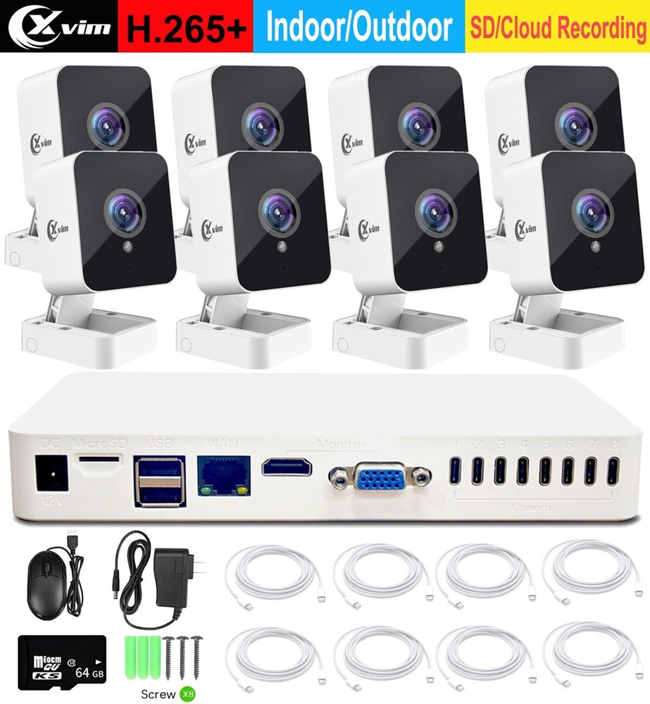1080P HD 8CH DVR Security Camera System 8 Cameras Home Security CCTV System Kit