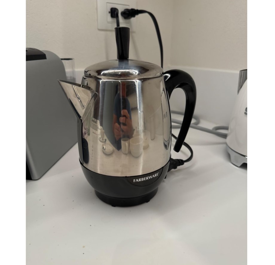 NEW - 4 Cup Electric Coffee Percolator, Automatic Keep Warm, No-Drip Spout