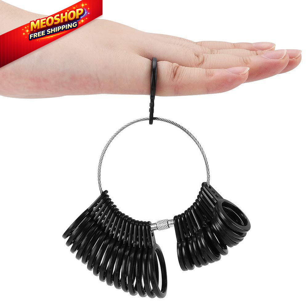 Accmor Ring Sizer Measuring Tool Set, Black Mandrel, Guage, Blet