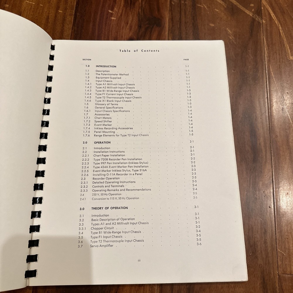 Varian Recorder Series G-11A Strip Chart Recorders Technical Information