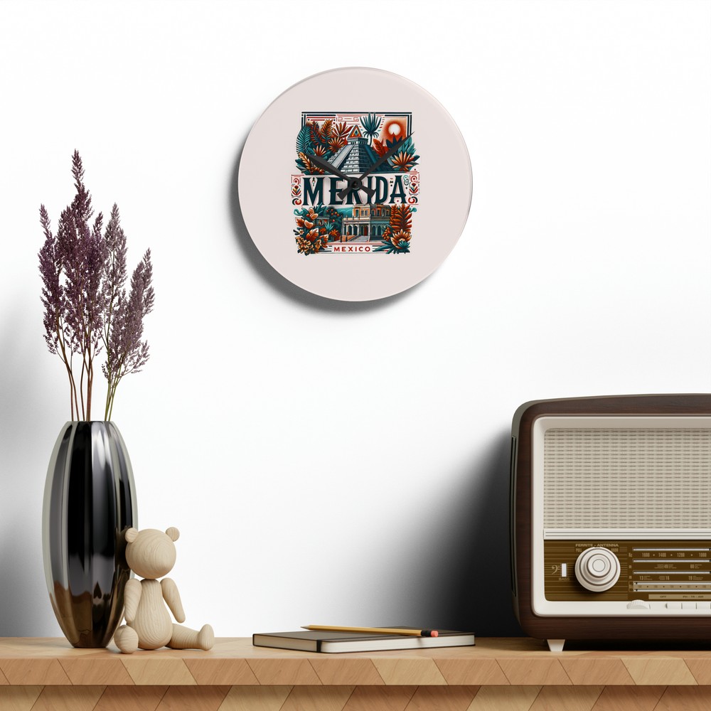 Merida Mexico Wall Clock (Acrylic)