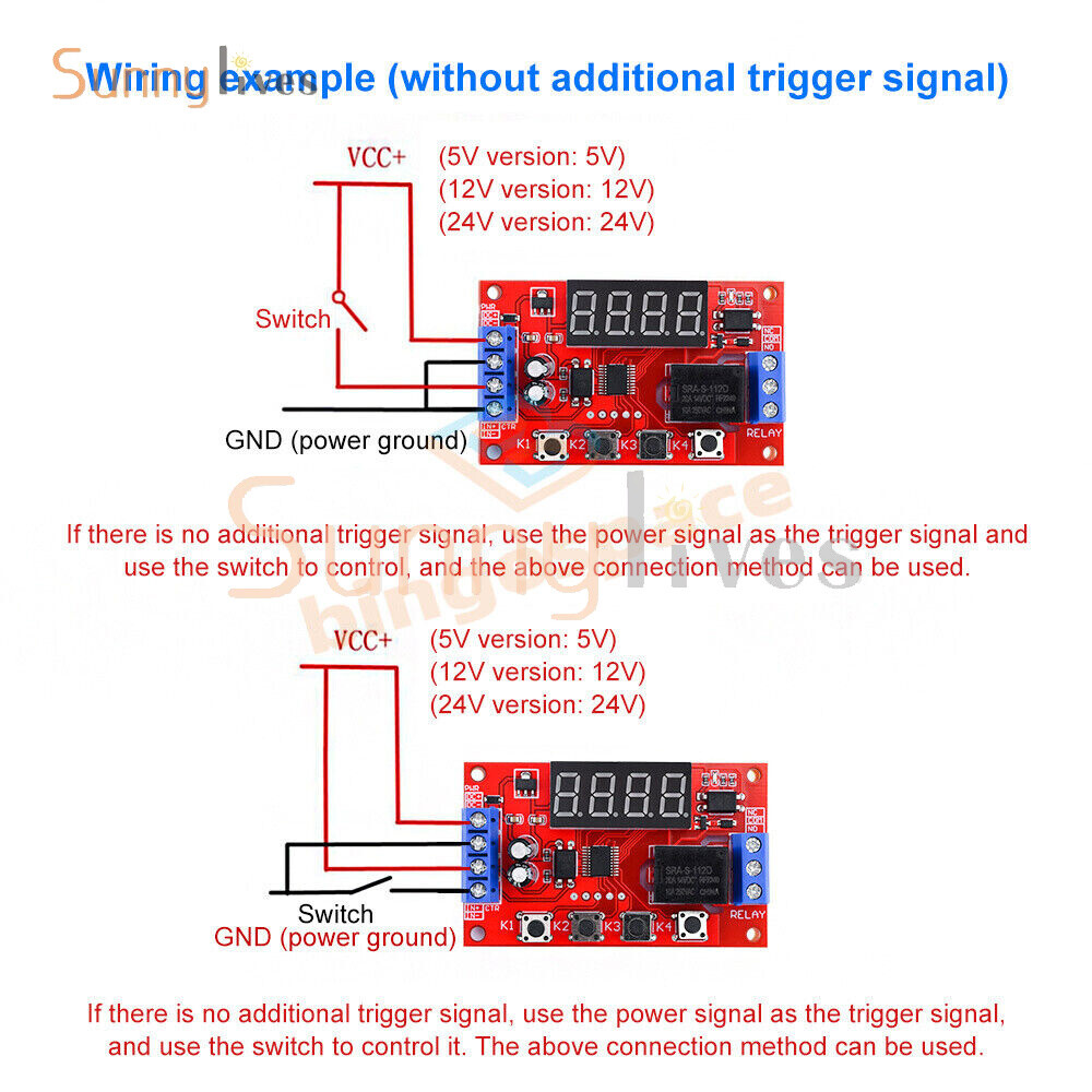 DC5V/12V/24V Time Delay Relay Module Timing Optocoupler Isolated Pulse Cycle US