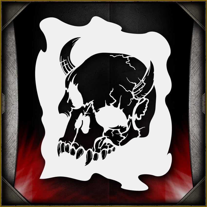 Skull 23 Airbrush Stencil Template Airsick