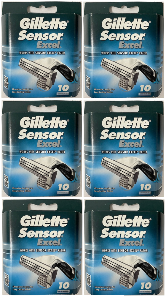 Gillette Sensor Excel Razor Blades - 60 Cartridges