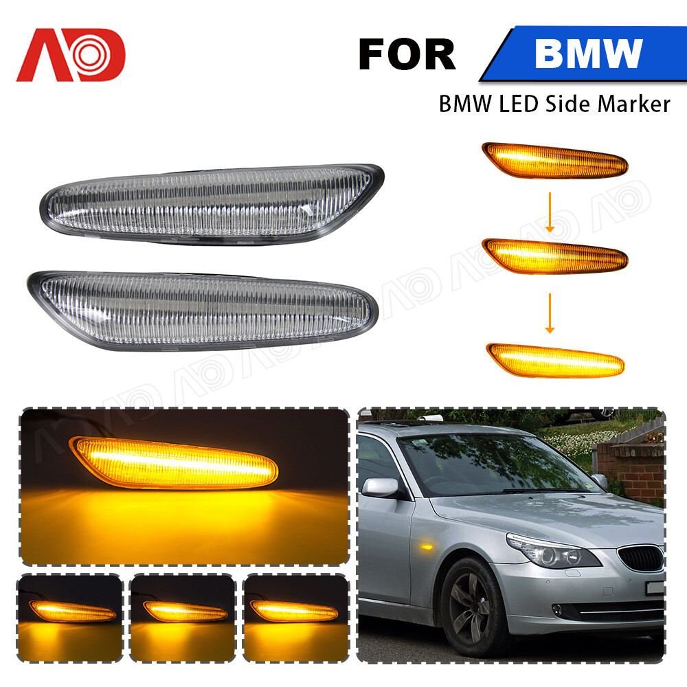 2PC Sequential LED Side Marker Light For BMW E60 E61 E82 E88 E90 E91 E92 E93