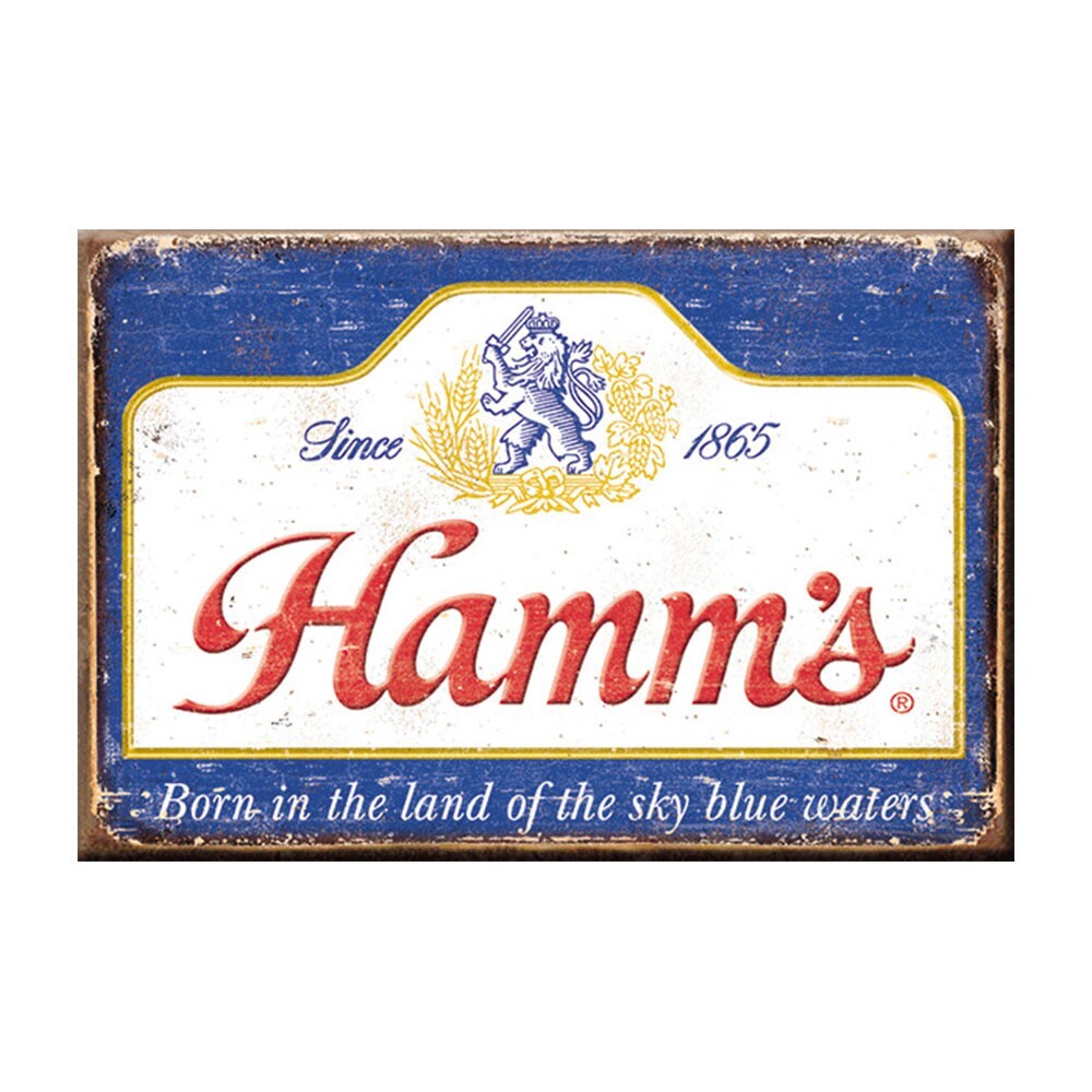 Hamm's Distressed Logo Magnet White