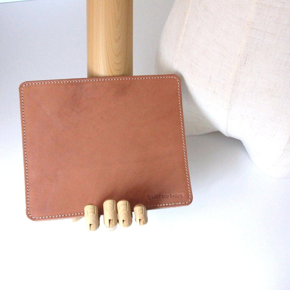 Genuine Cowhide Leather Mouse Pad, Square, Non-Slip Back