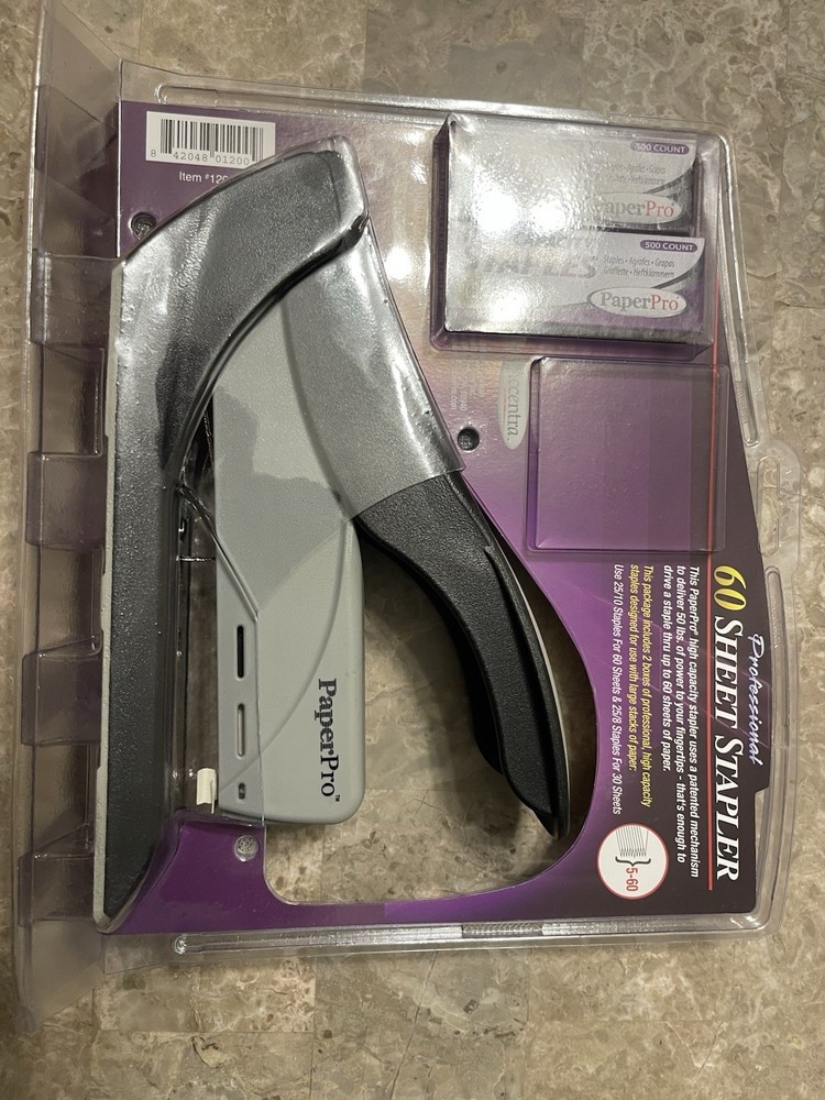 Paper Pro HEAVY DUTY 60 SHEET PAPER STAPLER w/ STAPLES Professional 2000 NEW