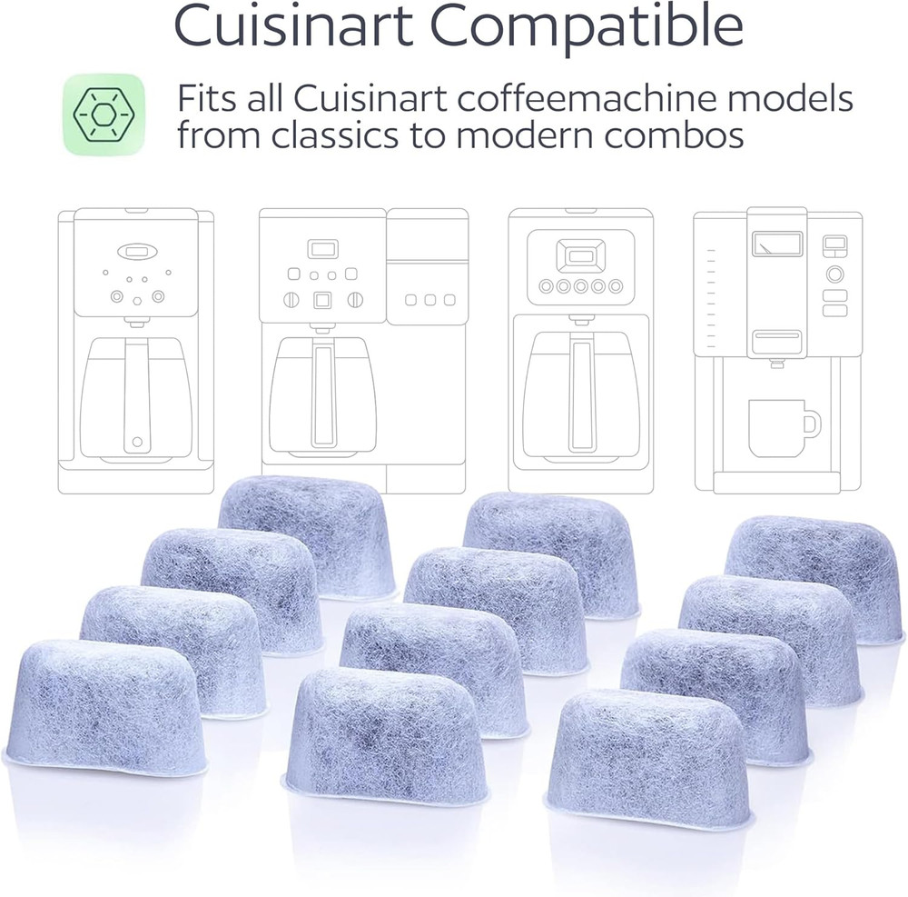 12 Water Filters for Cuisinart Coffee Makers - Replacement Charcoal Water Filter