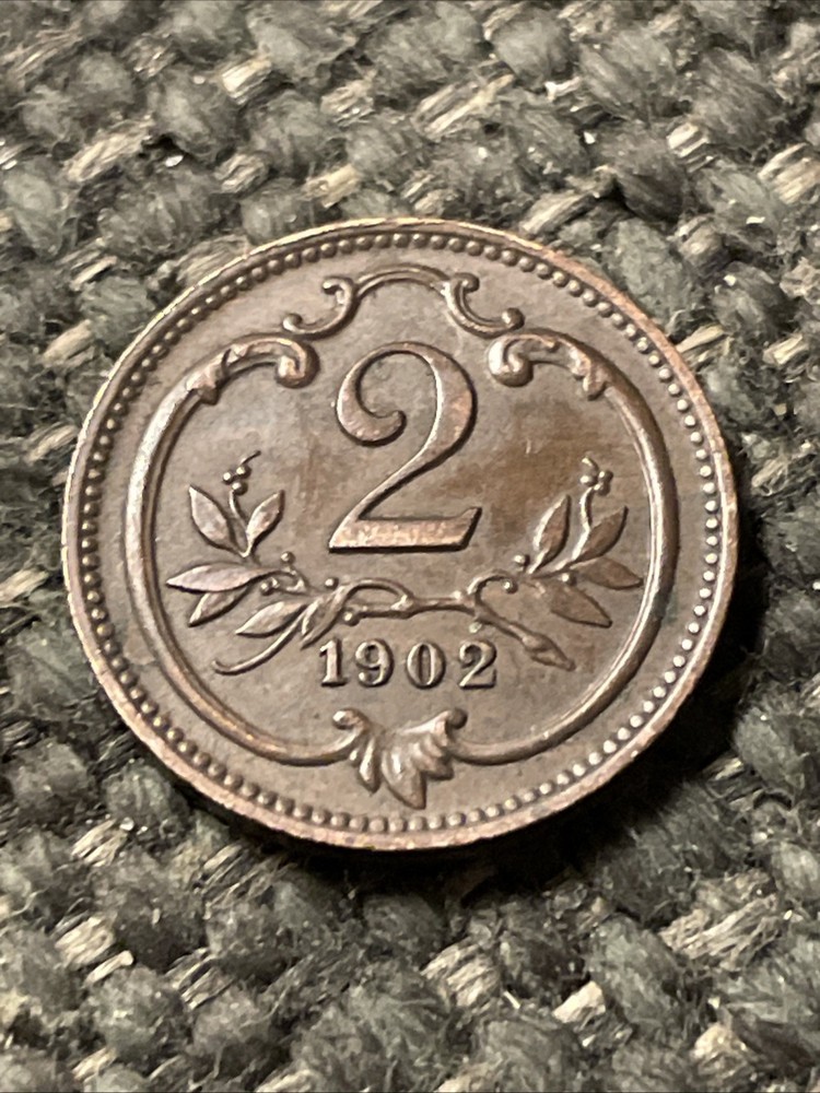 1902 Austria 2 Heller Coin