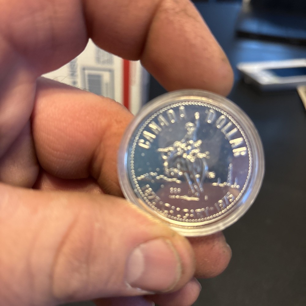 Silver Proof-Like Canada 1975 Dollar~Calgary, .500 SILVER