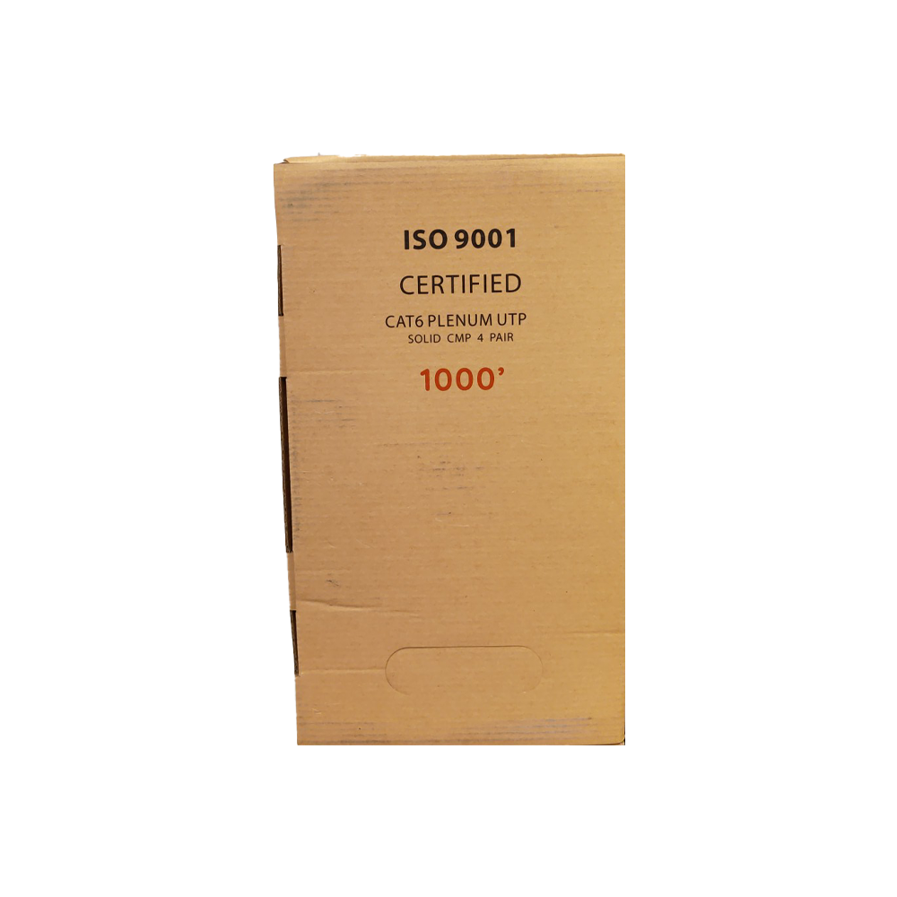 CAT6 Plenum Ethernet Cable 1000FT, 23AWG 550MHz UTP Black